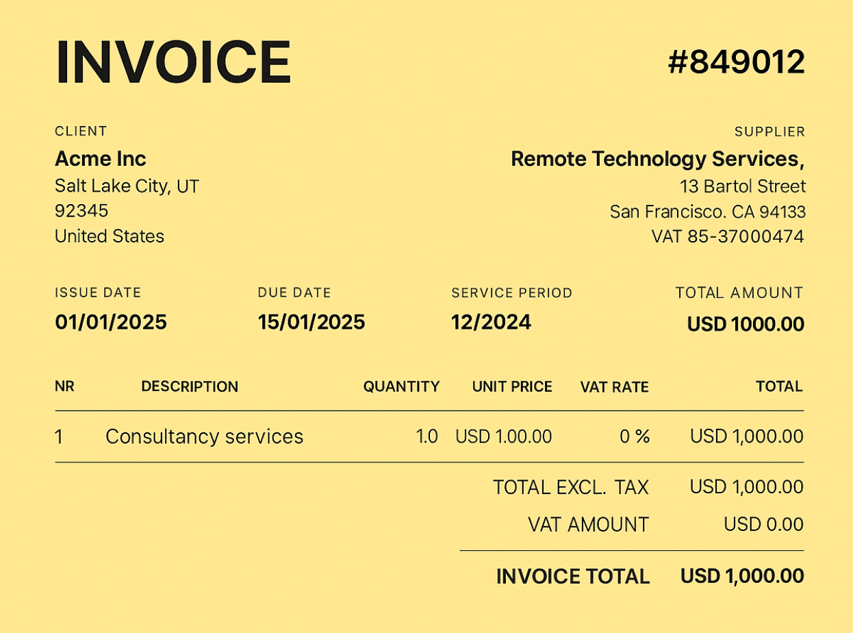 Invoices preview